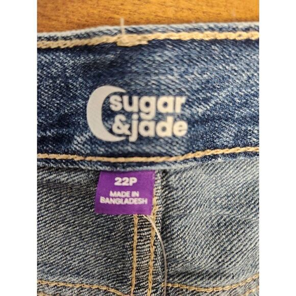 💕NWT Sugar & Jade 22P Tween Girls Distressed High Rise Denim Mom Shor - Hester - Picture 3 of 6